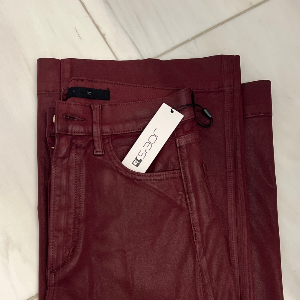 Joe's Jeans burgundy wax coated Denim - Picture 2 of 3